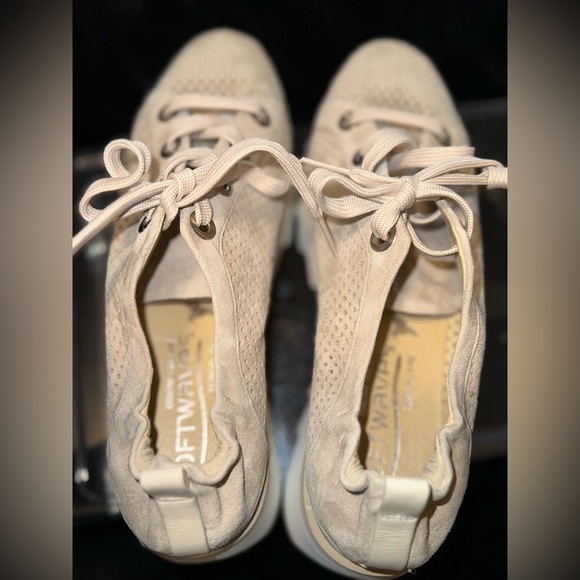 Softwaves Cream Platform Sneakers with Breathable Knit Upper - Picture 12 of 16